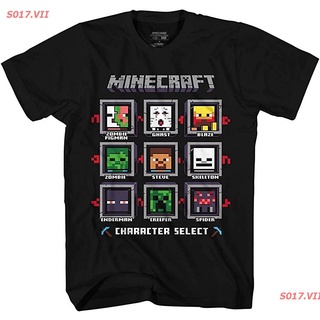 แขนสั้นพิมพ์ลาย NEW Cartoon COD การ์ตูน มายคราฟ Minecraft Character Select Big Boys Youthเสื้อยืดพิมพ์ลาย