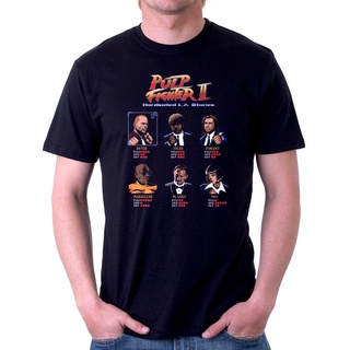 เสื้อยืดครอปเสื้อยืดผ้าฝ้าย พิมพ์ลาย Pulp Fiction Street Fighter Ii Inspired Arcade แนวคลาสสิก สําหรับผู้ชาย GFDSF61EW14