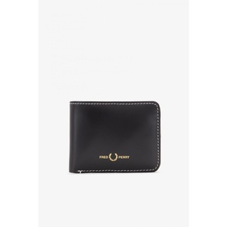 Fred Perry Contrast Trim Leather Billfold Wallet in Black