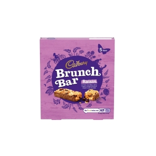 (Best before- 24/07/2022) Cadbury Brunch Bar Raisin 160g (5 Bars) แคดเบอรี บรันช์ บาร์ เรซิน 160กรัม (5 แท่ง)