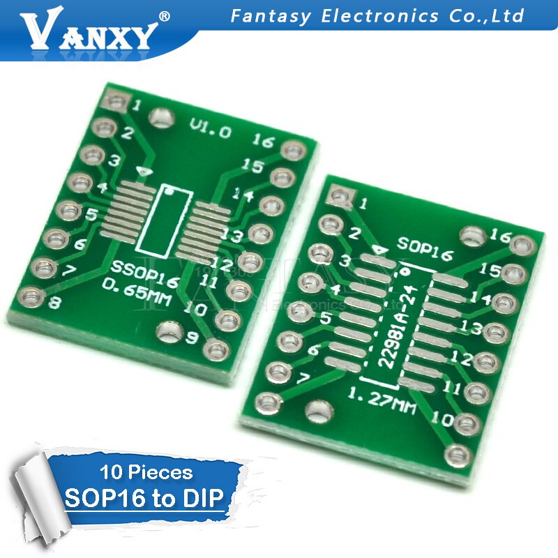 10PCS TSSOP16 SSOP16 SOP-16 SOP16 to DIP16 Transfer Board DIP Pin Board Pitch Adapter PCB