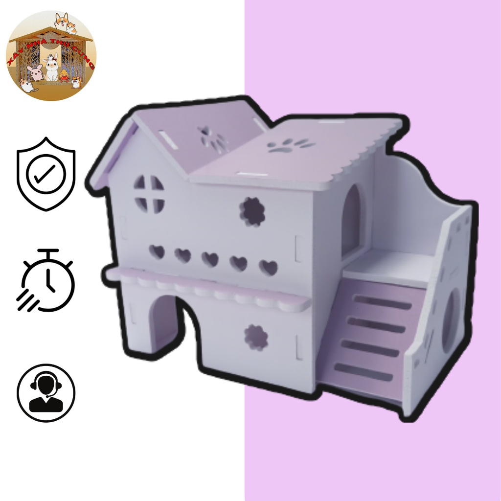 บ้านนอนหนูแฮมสเตอร์ปราสาทหัวใจ ขนาด 19x12x14.5cm - XNTC20