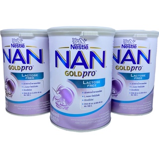 ( 3 กระป๋อง) NAN Lactose Free อาหารทารกสูตรปราศจากน้ำตาลแลคโตส ขนาด 400 กรัม