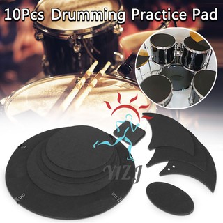 10 Pcs Rubber Foam Bass Snare Drum Sound Off Quiet Mute Silencer Practice Pad