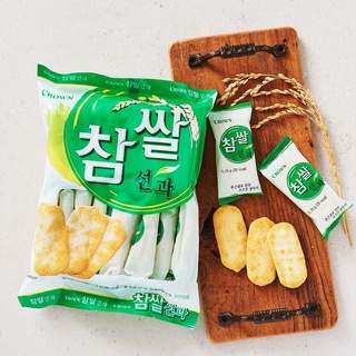 พร้อมส่ง 크라운 참쌀선과 ขนมข้าวพองอบกรอบ Crown Chamssal Seongwa