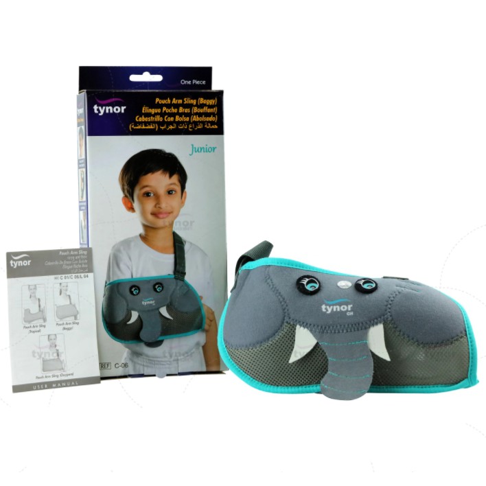 TYNOR C06-POUCH ARM SLING BAGGY SIZE CH อุปกรณ์พยุงแขนสำหรับเด็ก มีสายคล้องไหล่ที่สามารถปรับระดับได้