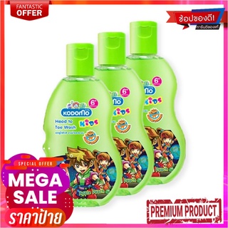 โคโดโม แชมพูอาบน้ำ เฮดทูโท กลิ่นแอปเปิ้ลพีช สีเขียว 100 มล. แพ็ค 3 ขวดKodomo Shampoo &amp; Soap Kids Head To Toe Apple Peach