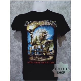 เสื้อยืดคอกลม สกรีนลาย IRON MAIDEN