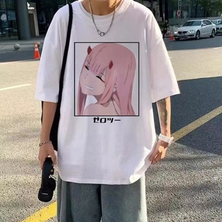 คอลูกเรือเสื้อยืดคอกลม แขนสั้น พิมพ์ลายแอนิเมชั่น darling in the franxx 02 ขนาดใหญ่ แฟชั่นฤดูร้อน สําหรับนักเรียนS-5XL