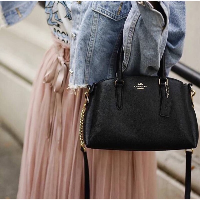 Coach F28977 Mini sage carryall🎉ขนาด 9 3/4" (L) x 6 3/4" (H) x 4 1/4" (W) ทรงถังใบเล็กน่ารักกก👏👏ใส่ข