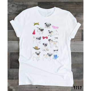 เสื้อยืดโอเวอร์ไซส์Pug t-shirt (ปั๊ก) 9157,4045S-3XL