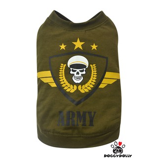 Pet cloths -Doggydolly  เสื้อผ้าแฟชั่น เสื้อผ้าสัตว์เลี้ยง เสื้อผ้าหมาแมว เสื้อยืด ARMY T681