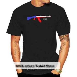 [S-5XL]เสื้อยืดแขนสั้น พิมพ์ลายธงชาติสาธารณรัฐเช็ก Vz 58 Rifle With Overlayed สไตล์คลาสสิก ไม่ซ้ําใคร สําหรับผู้ชาย 0337