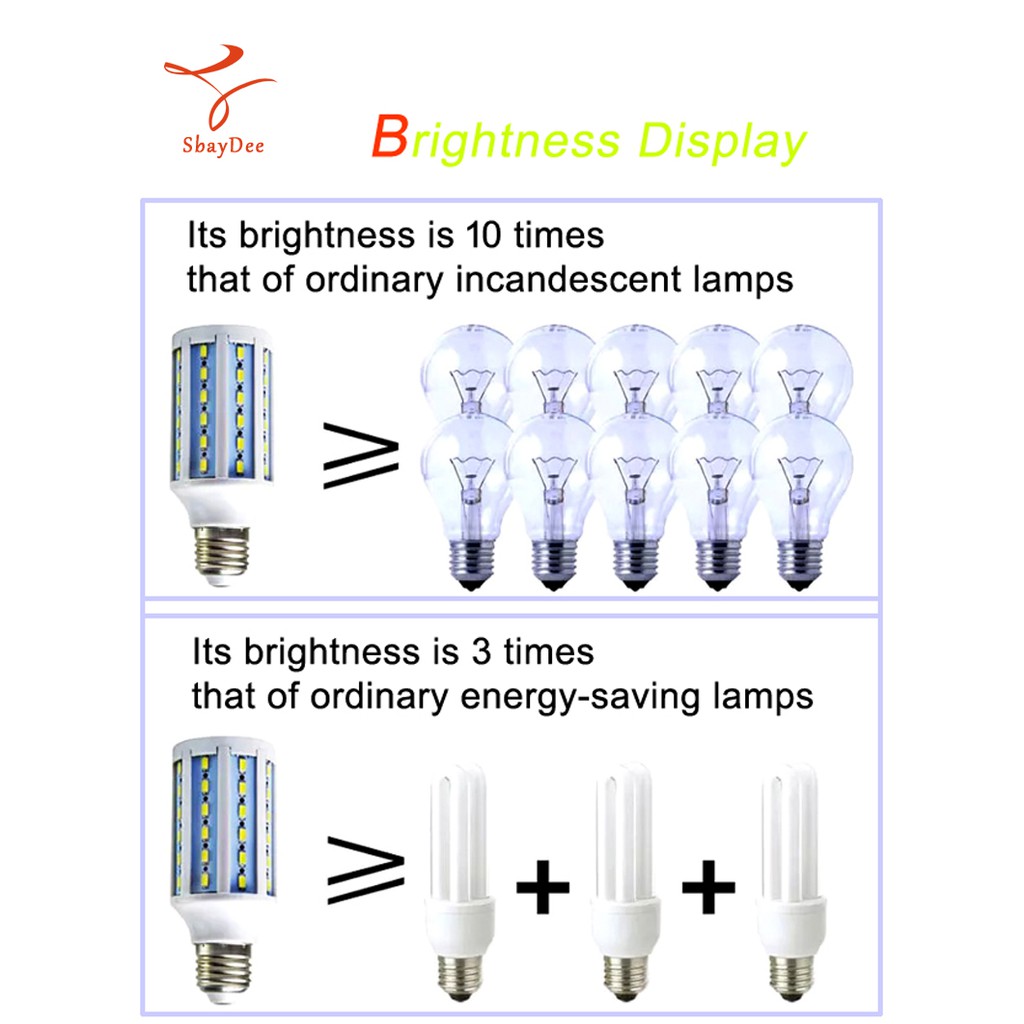 ภาพถ่ายสตูดิโอการถ่ายภาพ LED 40W-168ลูกปัด / 60W-204ลูกปัด / 120W-305ลูกปัด E27 5500K โคมไฟข้าวโพดอ่อนหลอดไฟกลางวัน