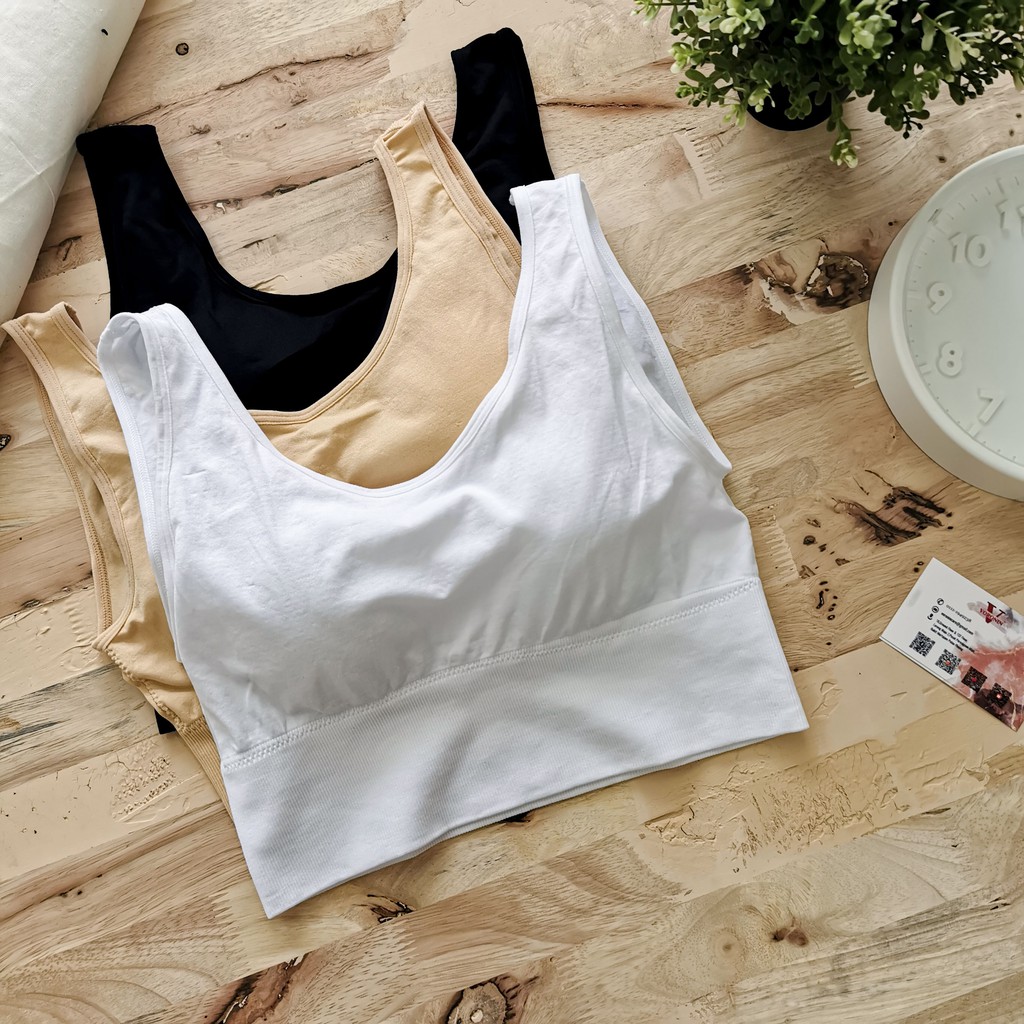 (ขายส่ง) Voronin Simple เสื้อกล้ามผู้หญิงเด็กกีฬา Bra เสื้อกั๊กเบาะแบบถอดได้ Baju Dalam Wanita B056