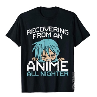 เสื้อยืดผ้าฝ้าย เสื้อยืดผ้าฝ้าย พิมพ์ลายอนิเมะ I Love Funny Manga Kawaii Otaku All-Nighter ของขวัญ สําหรับผู้ชาย