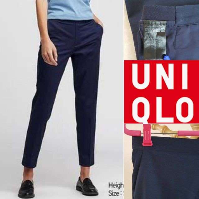 Sale กางเกง Uniqlo EZY Ankle Pants ไซส์ XL สี Navy ขา 5 ส่วน
