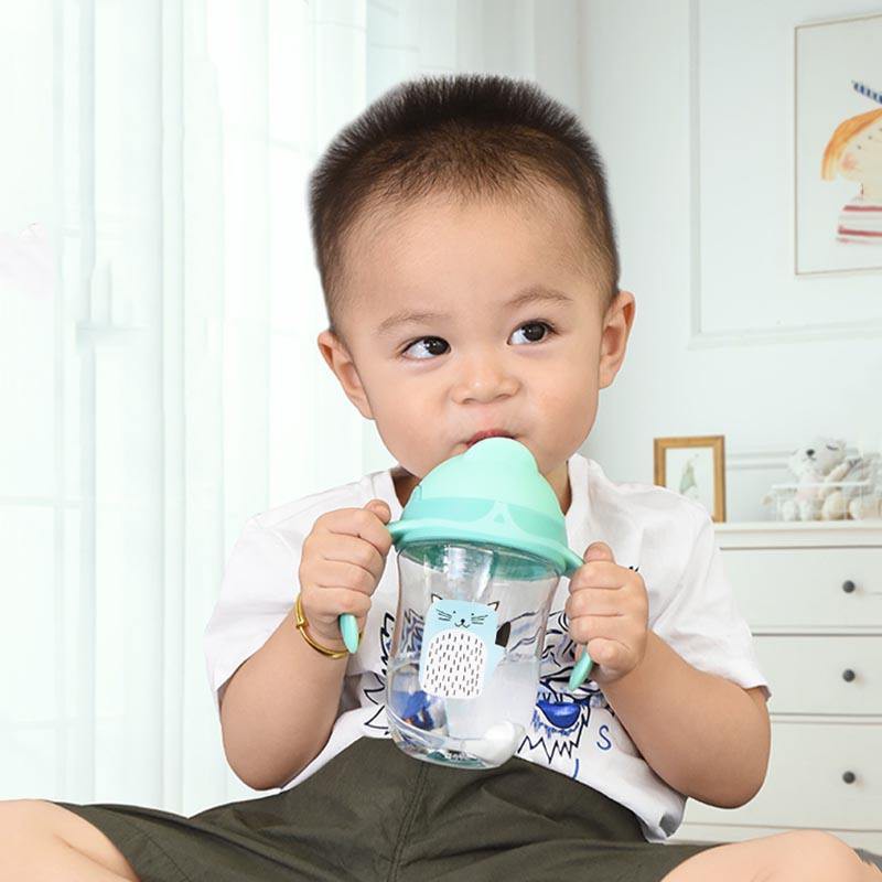 Baby Sippy Cup Infant Leak-Proof Anti-Choke Kindergarten Children Drink Glass Sub-with Straw Kids Glass Cup with Straw