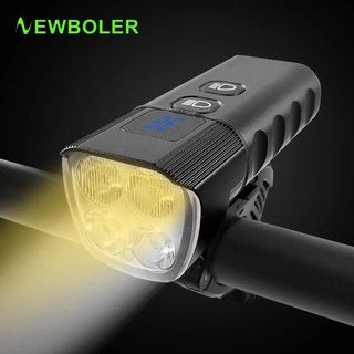 Newboler 1600 Lumens ไฟ Led 4ดวงกันน้ํา 6400mAh สําหรับติดด้านหน้ารถจักรยาน