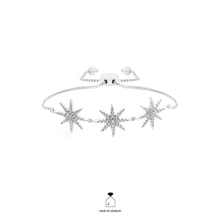 Haus of Jewelry - EXQUISITE STARBURST BRACELET ข้อมือเงินแท้ ประดับเพชรคิวบิกเซอร์โคเนีย (Cubic Zirconia)