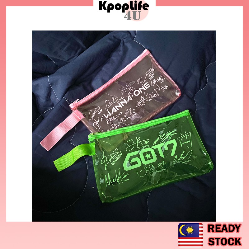 GOT7 Wanna One กล่องดินสอใส Kpop กระเป๋าดินสอ Kpop