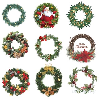 Christmas Wreath Garland Removable Window Stickers Wall Decals Xams Party Decor