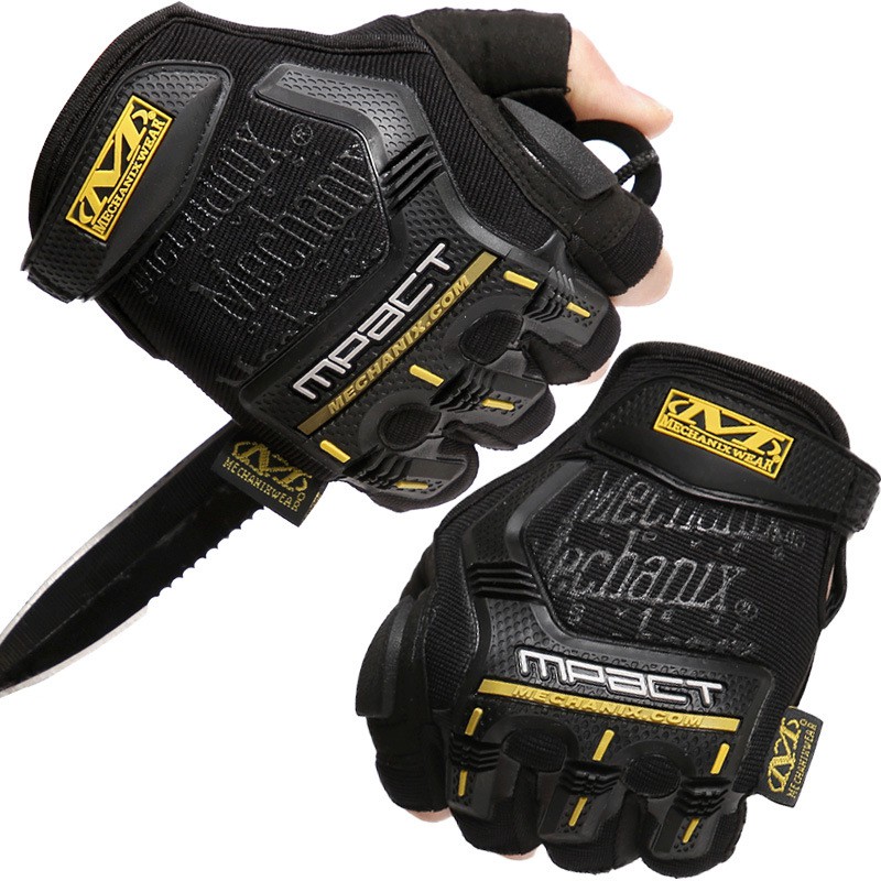 ถุงมือมอเตอร์ไซค์ (1 คุ่) พรีเมียม รุ่นส่งออก  ครึ่งนิ้ว ยุทธวิธี ไบค์เกอร์ ขับรถ MPACT - รูปที่ 4