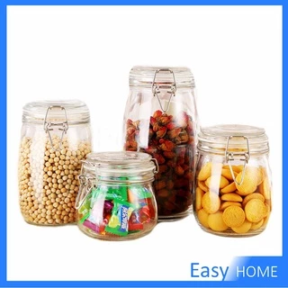 โหลแก้วมีฝาปิด โหลแก้วสูญญากาศ มีหลายขนาดให้เลือก ขวดแก้วปิดสนิท [A648] Glass sealed jar