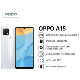 Oppo A15 Ram3/32GB สมาร์ทโฟนสเปคสุดคุ้ม จอ 6.52 นิ้ว กล้องหลัง 3 ตัว ชิป Helio P35