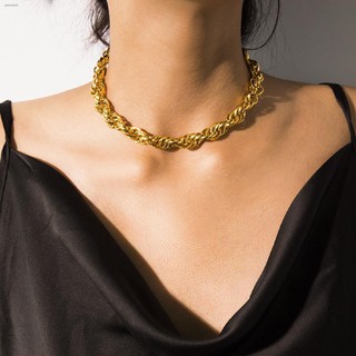 Women Vintage Twist Link Chain Chokers Necklace