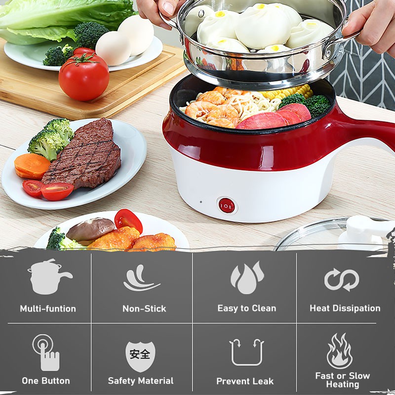 Mini Electric Rice Cooker Non-stick Cooking Machine 1.8l Single/Double Layer