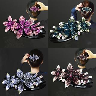 Rhinestone Hair Clip Three Teeth Clip French Female Elegant Hair Clip Bath Summer Plate Hair Accessories