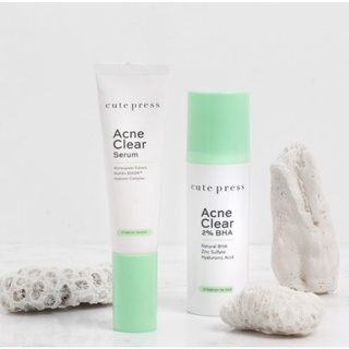 Cute press Acne Clear คิวท์เพรส แอคเน่ เคลียร์ เซรั่ม และ เจล 2%BHA ขนาด 30 ml.