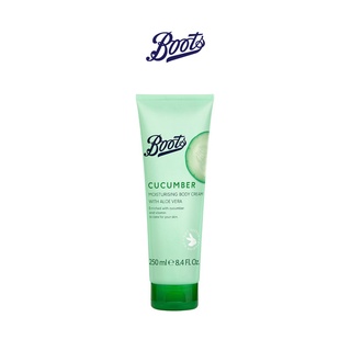 Boots Cucumber บู๊ทส์ คิวคัมเบอร์ มอยเจอร์ไรซิ่ง บอดี้ ครีม วิธ อโลเวร่า 250 ml.