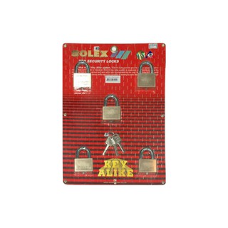 กุญแจคีย์อะไลท์ SOLEX 45/5 45 มม. 5 ตัว/ชุดSOLEX 45MM KA45/5 PB KA PADLOCK 5EA/SET