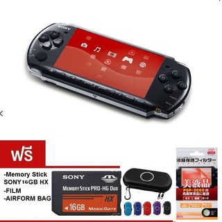 (พิม GAME409 ลดเพิ่ม 200 บาท) PSP 3000 (Black) +16GB+ฟรีเกม+กระเป๋า+กันรอย