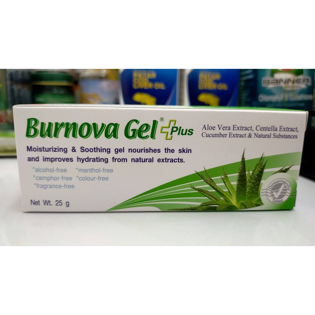 Burnova Gel Plus เบอร์นโนวา เจลว่านหางจระเข้ 25g แท้ 100%
