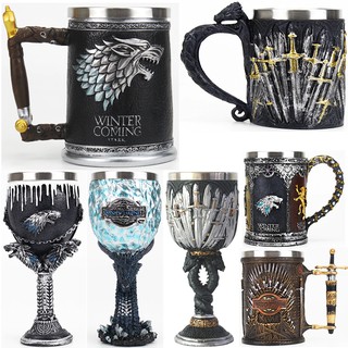 ถ้วยแก้วใส่เครื่องดื่ม กาแฟ ลาย Game of Thrones 3D