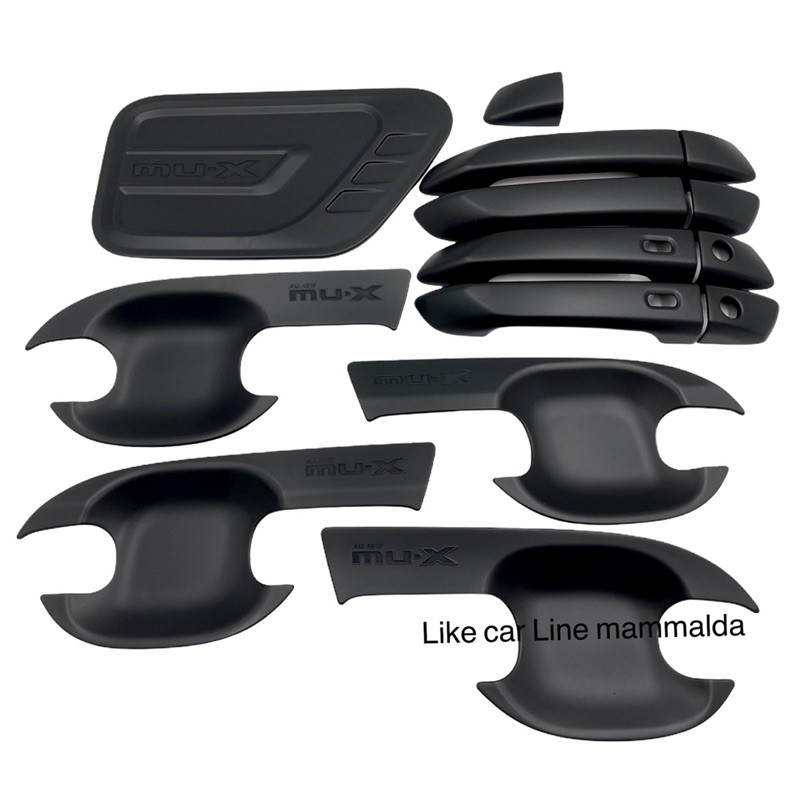 mux Mu-x ปี2021-2025 เบ้ากันรอย ครอบมือจับ ครอบฝาถังน้ำมัน มิวเอ็กซ์ mux สีดำล้วน