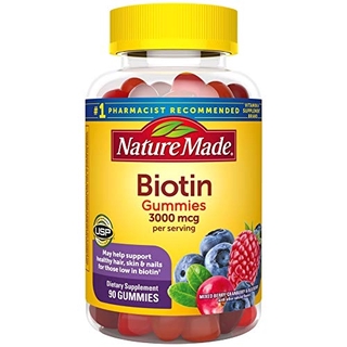 (Pre Order) Nature Made Biotin 3000 mcg Gummies 90 Count Everyday Value for Supporting Healthy Hair, Skin and Nails