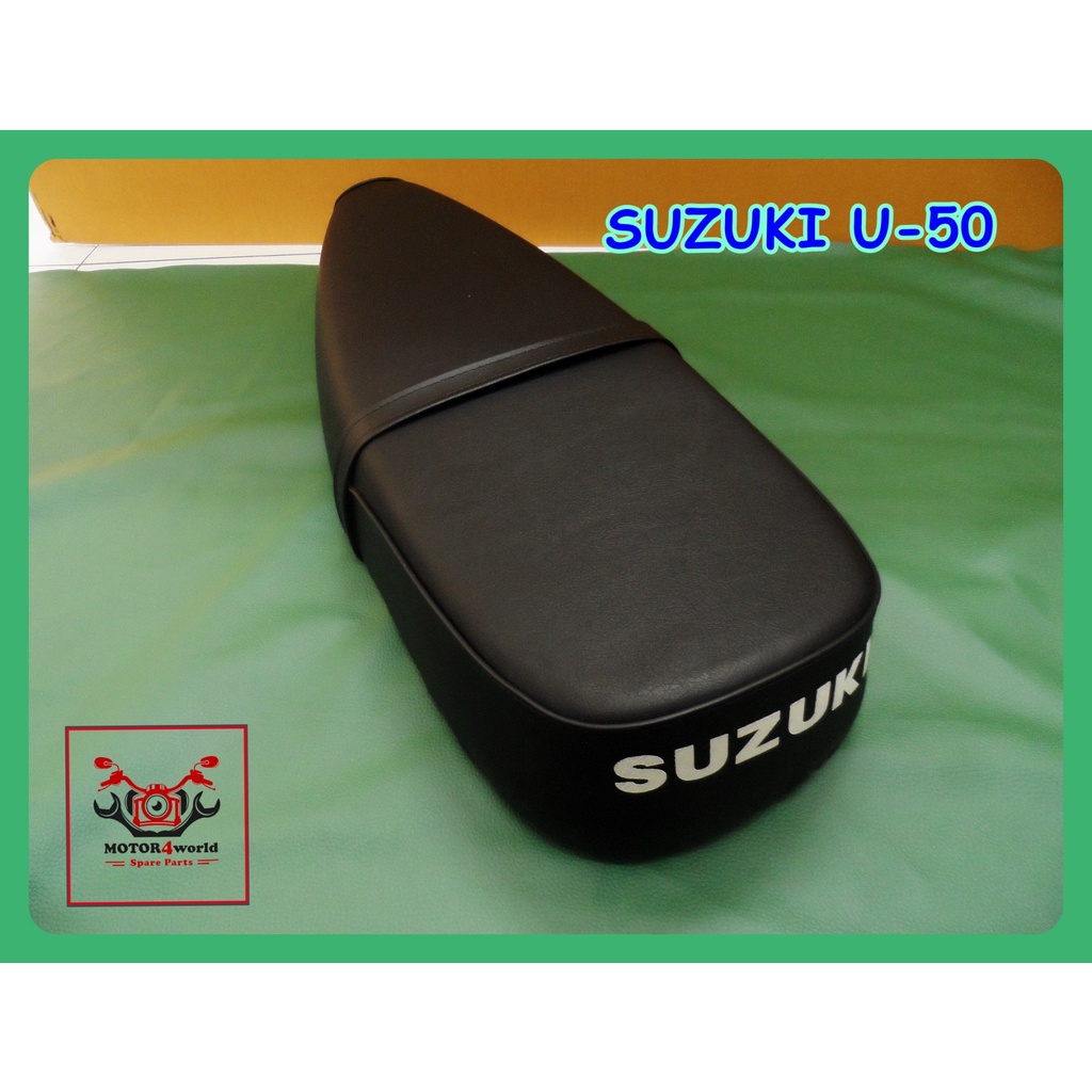 SUZUKI U-50 U50 - DOUBLE SEAT COMPLETE "BLACK" // เบาะ สีดำ หนังพีวีซี พร้อม สกรีนท้าย