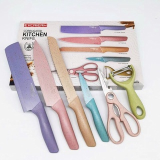 Evcrierh corrugated kitchen knife ชุดมีดครัวมืออาชีพครบเซท