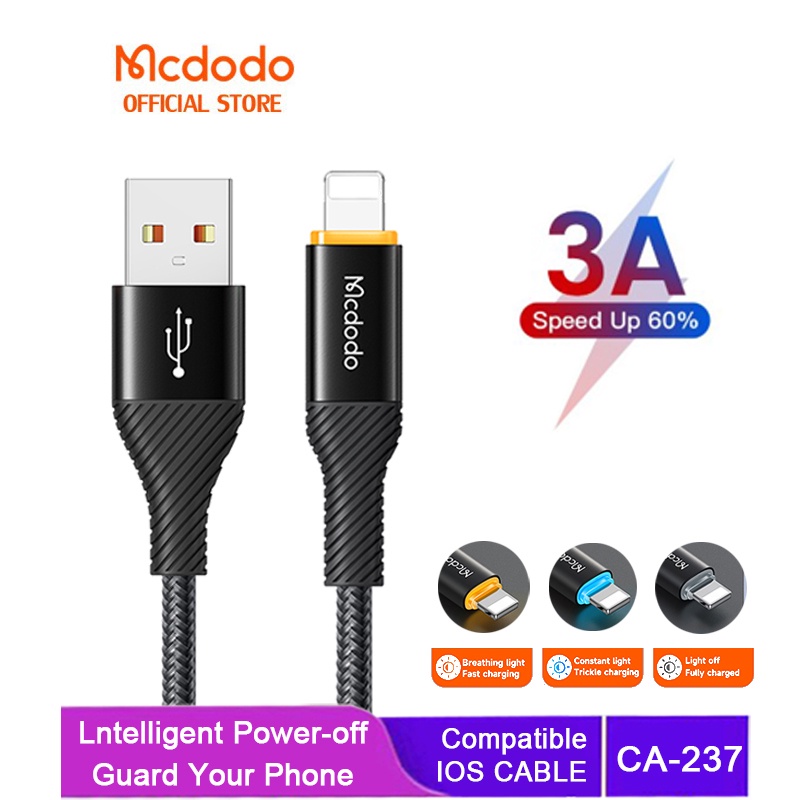 Mcdodo ใหม่ สายชาร์จ 3A เปิดปิดอัตโนมัติ IOS 16 ชาร์จเร็ว สําหรับ iP 14 Pro max xs xr 13 12 11 8 7 6 Pius