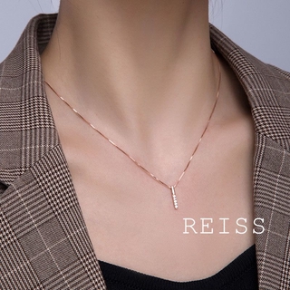 Kalung Vertikal สร้อยคอ จี้เพชร สีโรสโกลด์ เครื่องประดับ สําหรับผู้หญิง