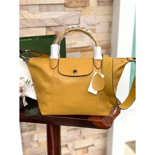 @2,890.-(Size S)🔥🔥BIG BONUS + EXTRA 7 % +📍(ส่งฟรี EMS)+📍(แถม Luggage Tag)🔥🔥💯Longchamp LE PLIAGE CUIR TOP HANDLE BAG S