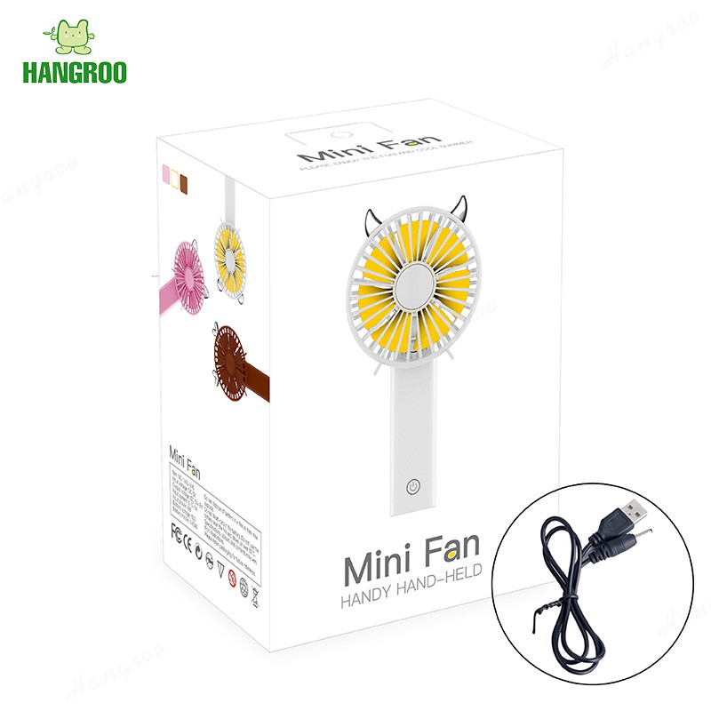 HANGROO FAN MK43-45 พัดลมมือถือ พัดลมมือถือตั้งโต๊ะ พัดลมพกพา