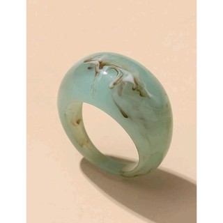 Baby Blue-Marble Resin Ring : ◄ แหวนตกแต่งลายหินอ่อนสีฟ้าอ่อน ►