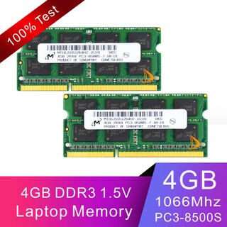 หน่วยความจําแล็ปท็อป Micron 4GB 2RX8 DDR3 1066MHz PC3-8500S 204PIN SO-DIMM 2 ชิ้น