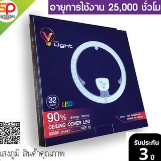 (ออกบิลVatได้) หลอดไฟกลม LED  V-Light (วี-ไฟว์-ไลท์) รุ่น Ceiling Kit แสงDaylight 24W 6500K