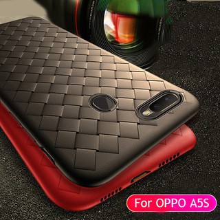 Oppo A12 A12E A5s/A7 เคสกันกระแทก TPU นิ่ม แบบทอ บาง เคลือบด้าน